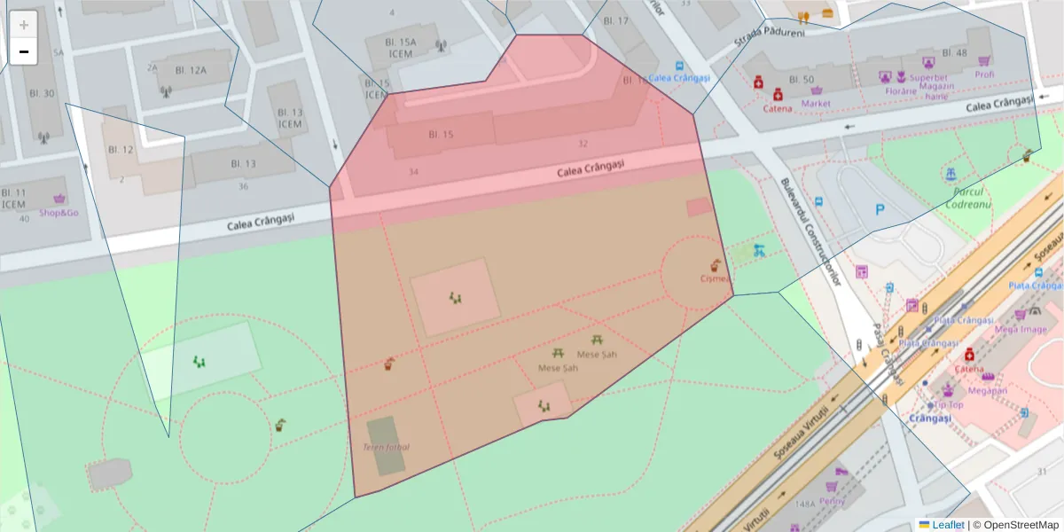 Hartă a codului poștal  și a codurilor poștale învecinate