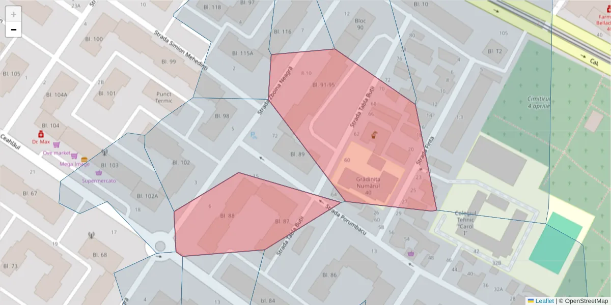 Hartă a codului poștal  și a codurilor poștale învecinate