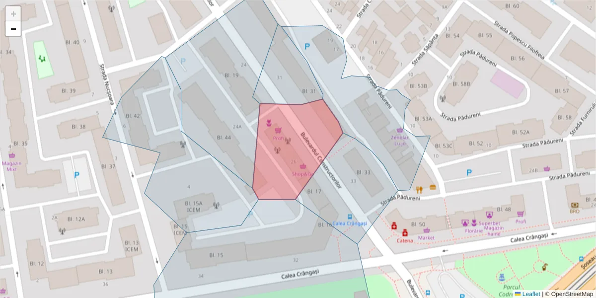 Hartă a codului poștal  și a codurilor poștale învecinate