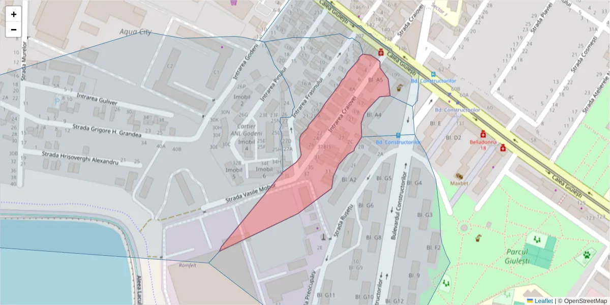 Hartă a codului poștal  și a codurilor poștale învecinate