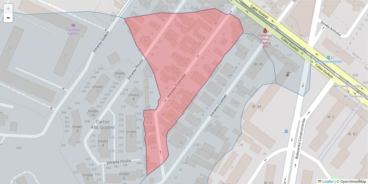 Hartă a codului poștal  și a codurilor poștale învecinate