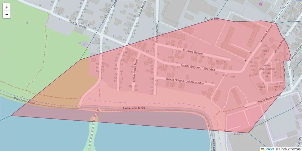 Hartă a codului poștal  și a codurilor poștale învecinate