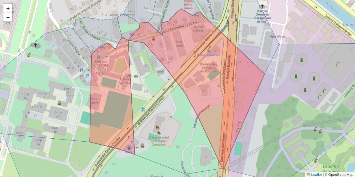 Hartă a codului poștal  și a codurilor poștale învecinate