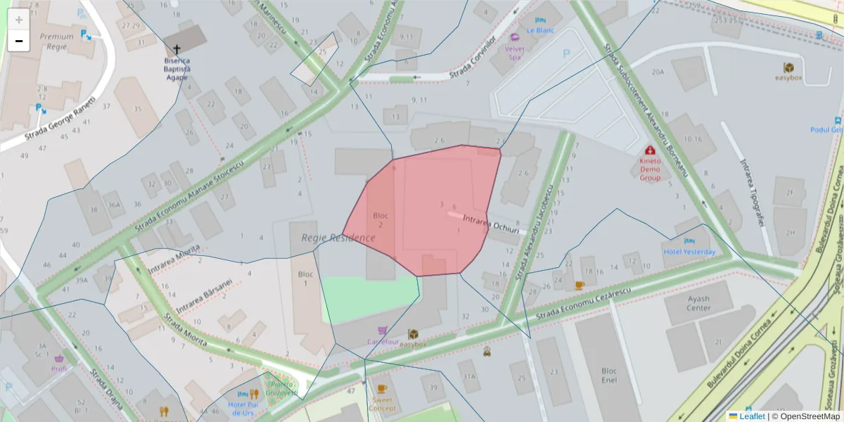 Hartă a codului poștal  și a codurilor poștale învecinate