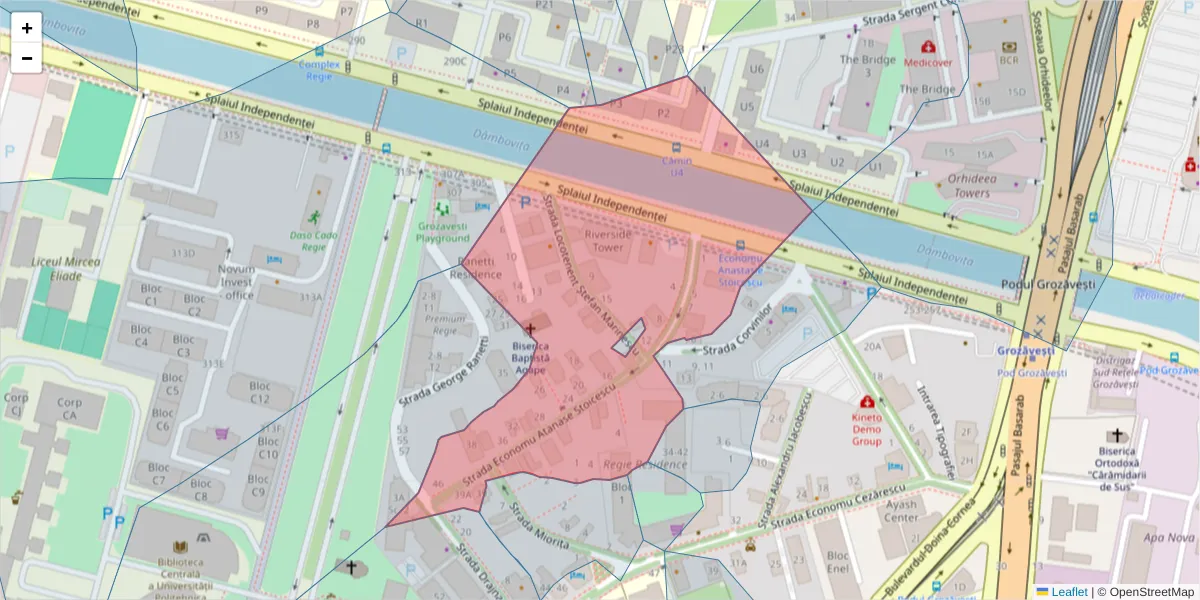 Hartă a codului poștal  și a codurilor poștale învecinate