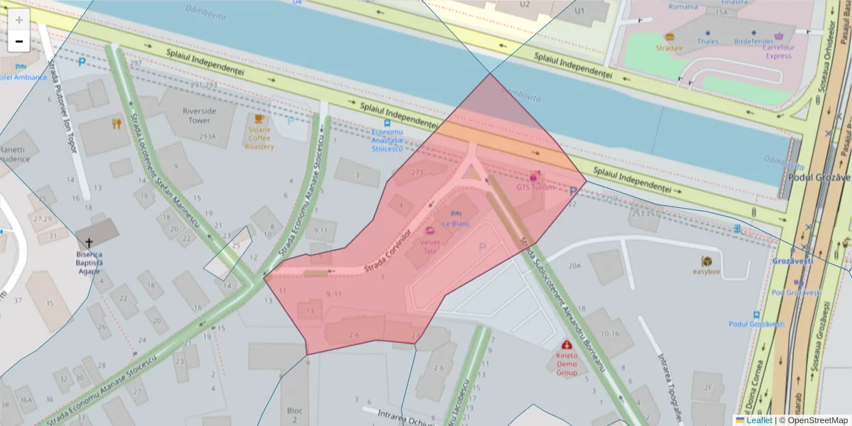 Hartă a codului poștal  și a codurilor poștale învecinate