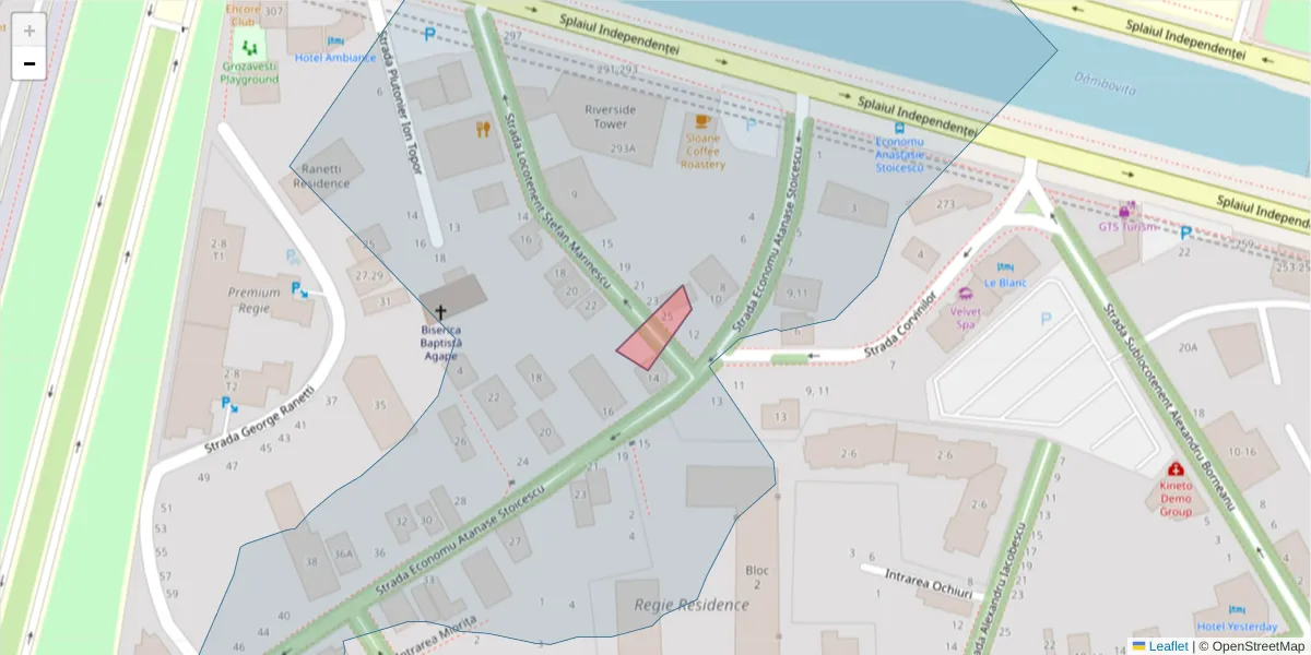 Hartă a codului poștal  și a codurilor poștale învecinate