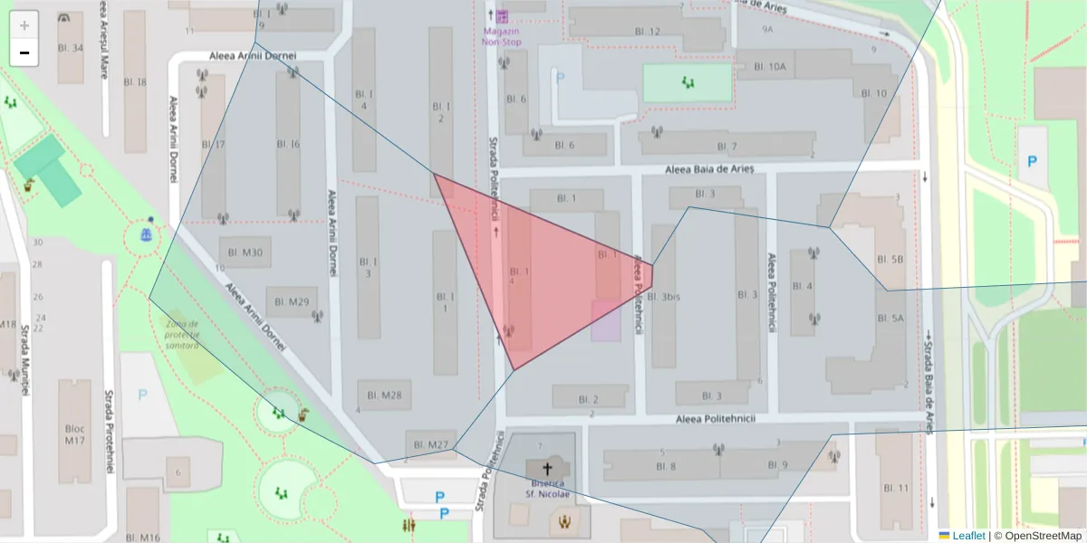 Hartă a codului poștal  și a codurilor poștale învecinate