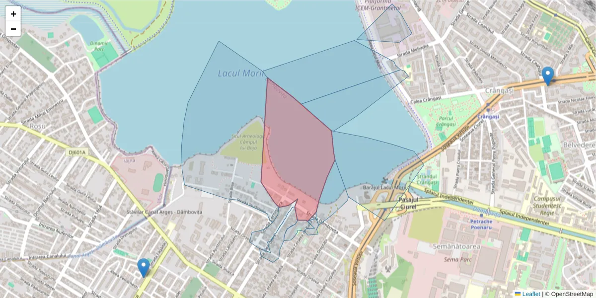 Hartă a codului poștal  și a codurilor poștale învecinate