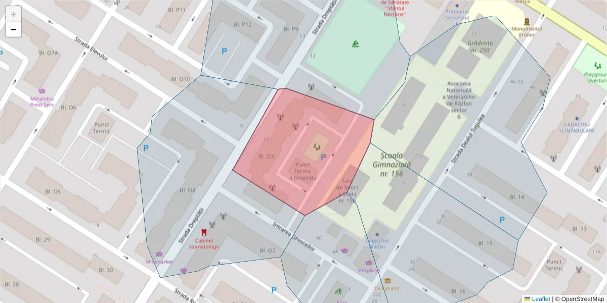 Hartă a codului poștal  și a codurilor poștale învecinate