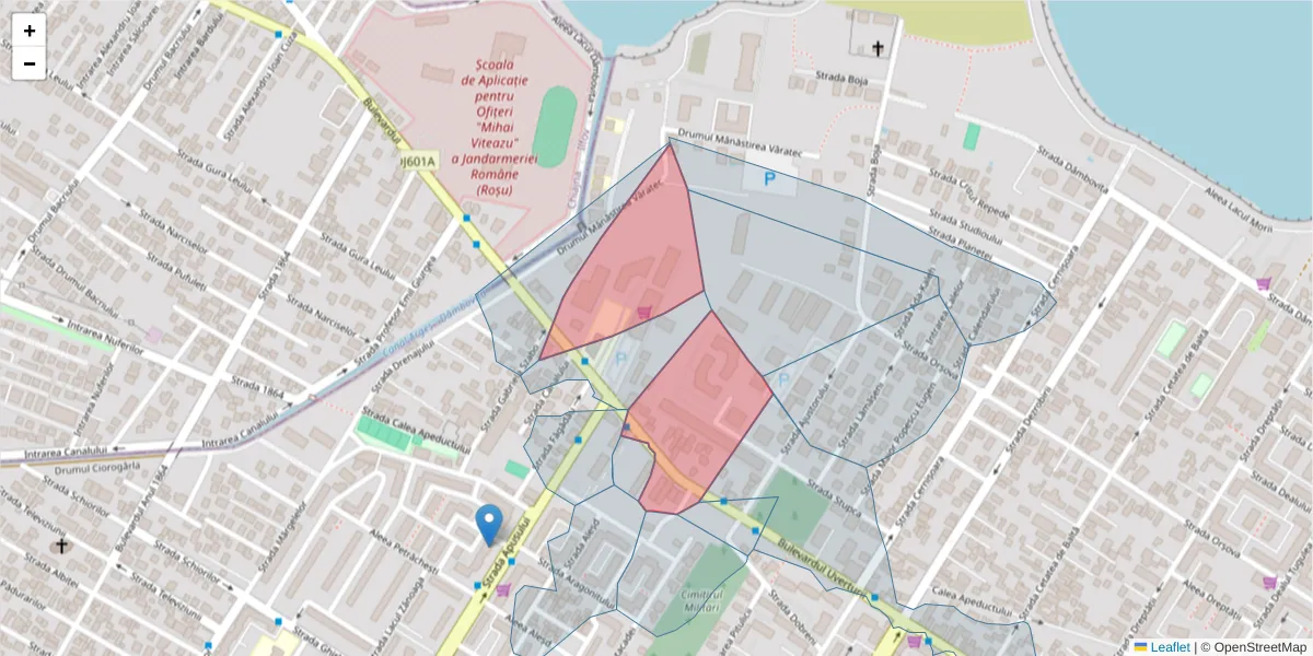 Hartă a codului poștal  și a codurilor poștale învecinate