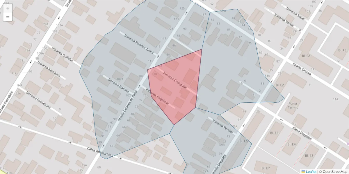 Hartă a codului poștal  și a codurilor poștale învecinate
