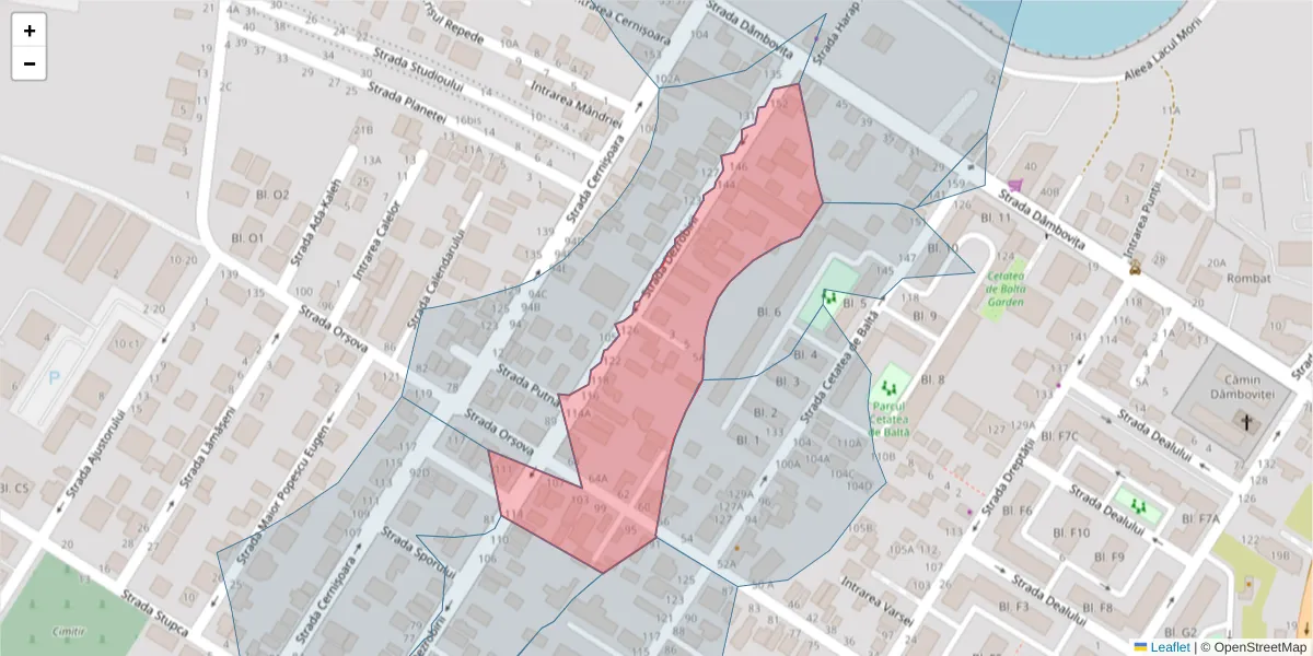 Hartă a codului poștal  și a codurilor poștale învecinate