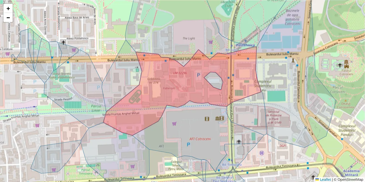Hartă a codului poștal  și a codurilor poștale învecinate