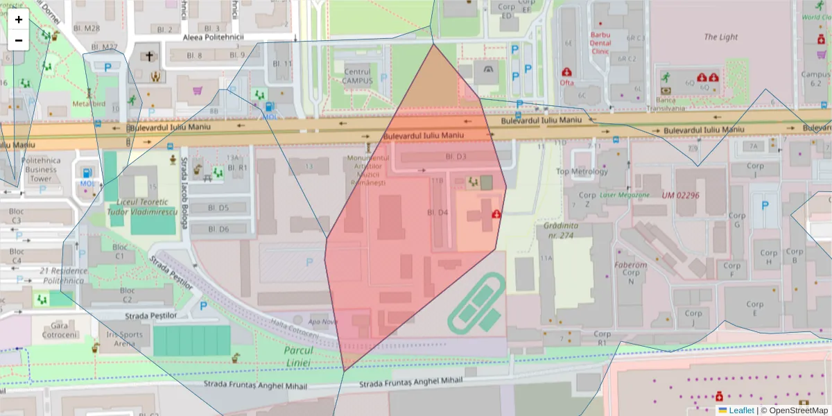 Hartă a codului poștal  și a codurilor poștale învecinate