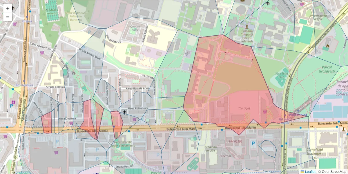 Hartă a codului poștal  și a codurilor poștale învecinate