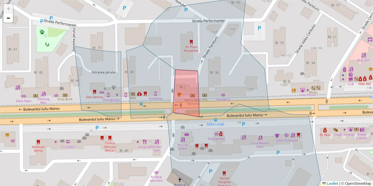 Hartă a codului poștal  și a codurilor poștale învecinate