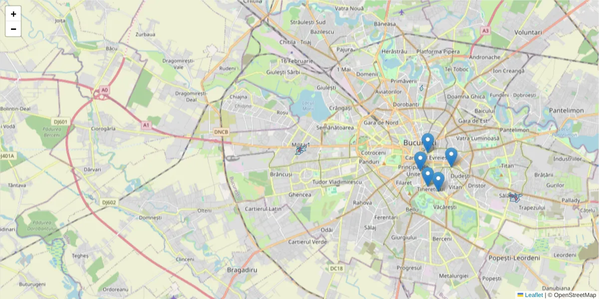 Hartă a codului poștal  și a codurilor poștale învecinate