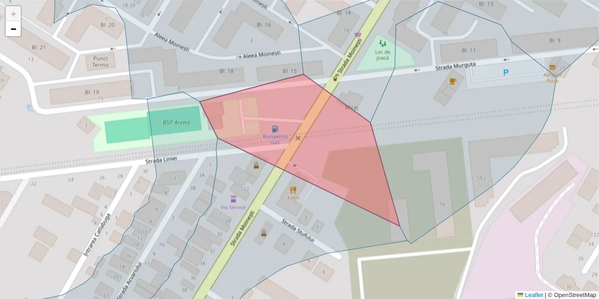 Hartă a codului poștal  și a codurilor poștale învecinate