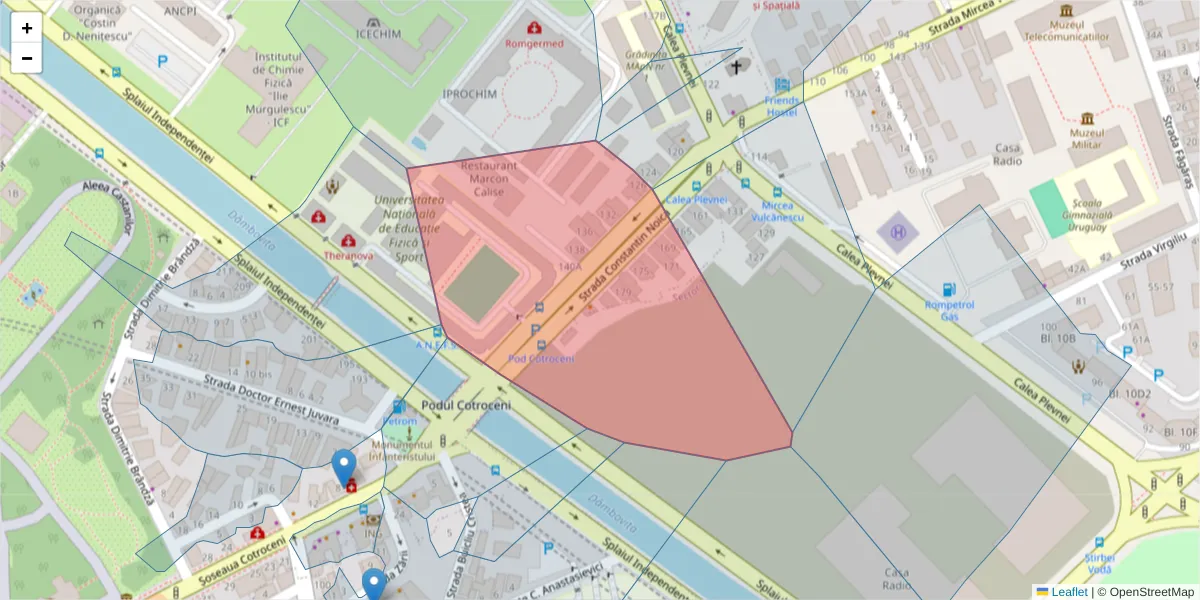 Hartă a codului poștal  și a codurilor poștale învecinate