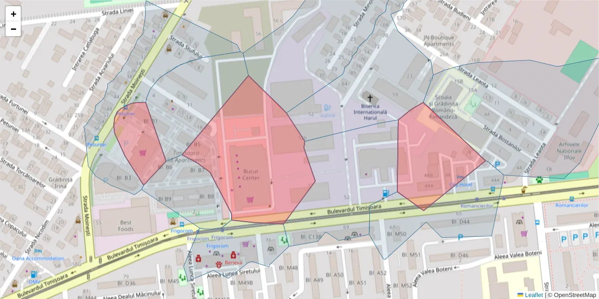 Hartă a codului poștal  și a codurilor poștale învecinate