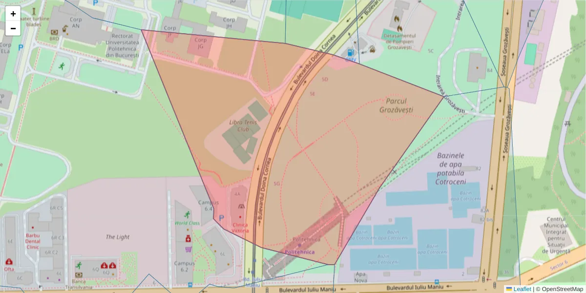 Hartă a codului poștal  și a codurilor poștale învecinate