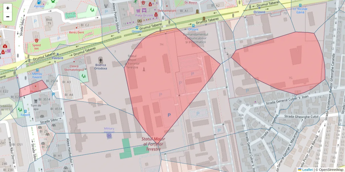 Hartă a codului poștal  și a codurilor poștale învecinate