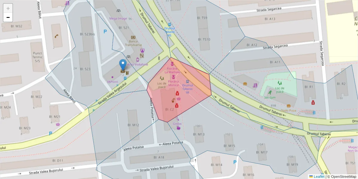 Hartă a codului poștal  și a codurilor poștale învecinate