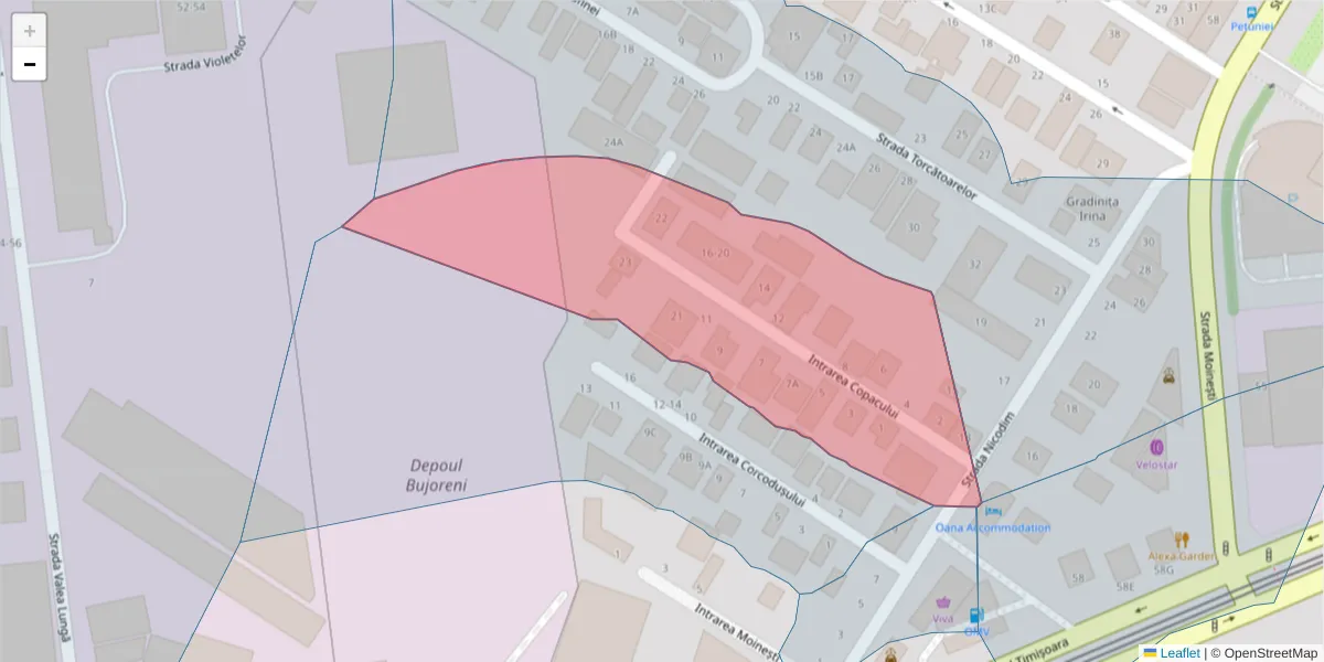 Hartă a codului poștal  și a codurilor poștale învecinate