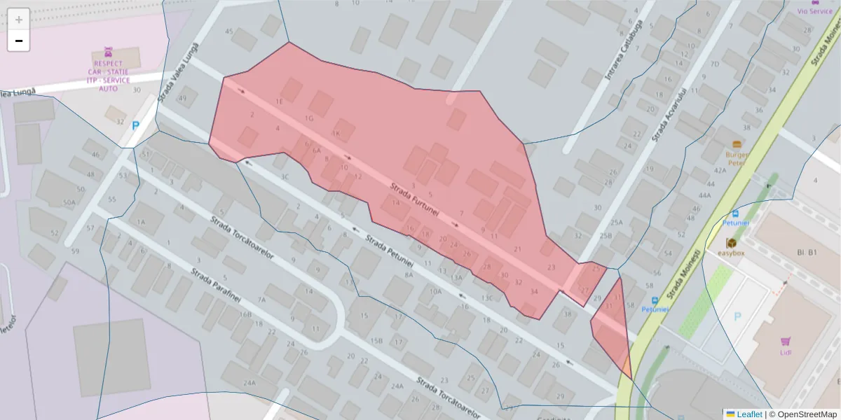Hartă a codului poștal  și a codurilor poștale învecinate