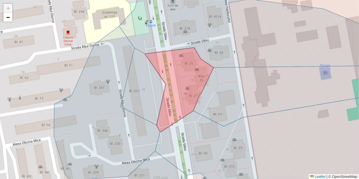 Hartă a codului poștal  și a codurilor poștale învecinate