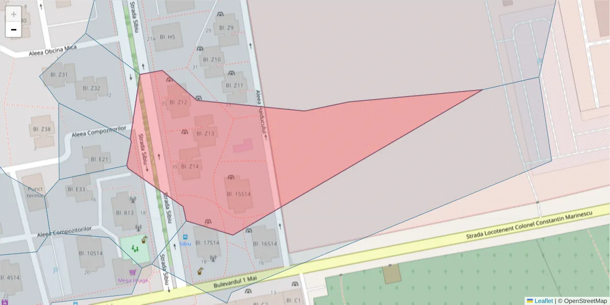 Hartă a codului poștal  și a codurilor poștale învecinate