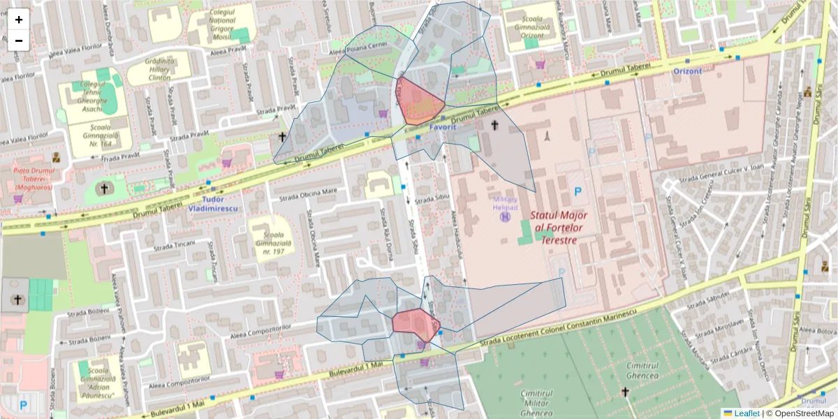 Hartă a codului poștal  și a codurilor poștale învecinate
