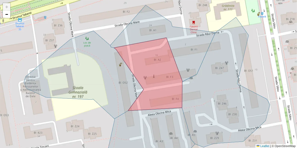 Hartă a codului poștal  și a codurilor poștale învecinate