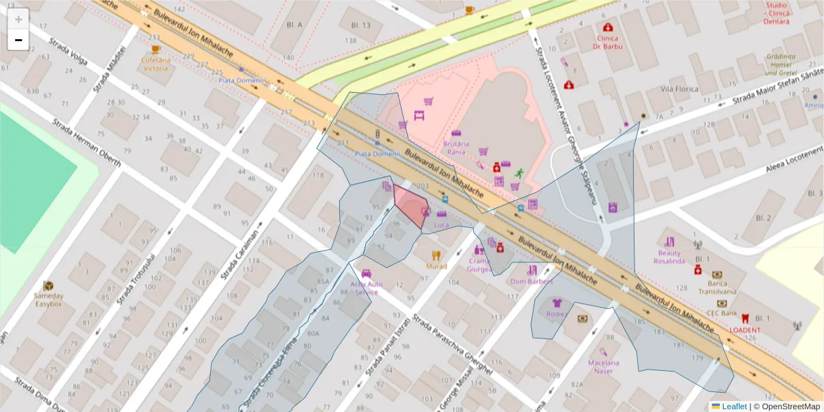 Hartă a codului poștal  și a codurilor poștale învecinate