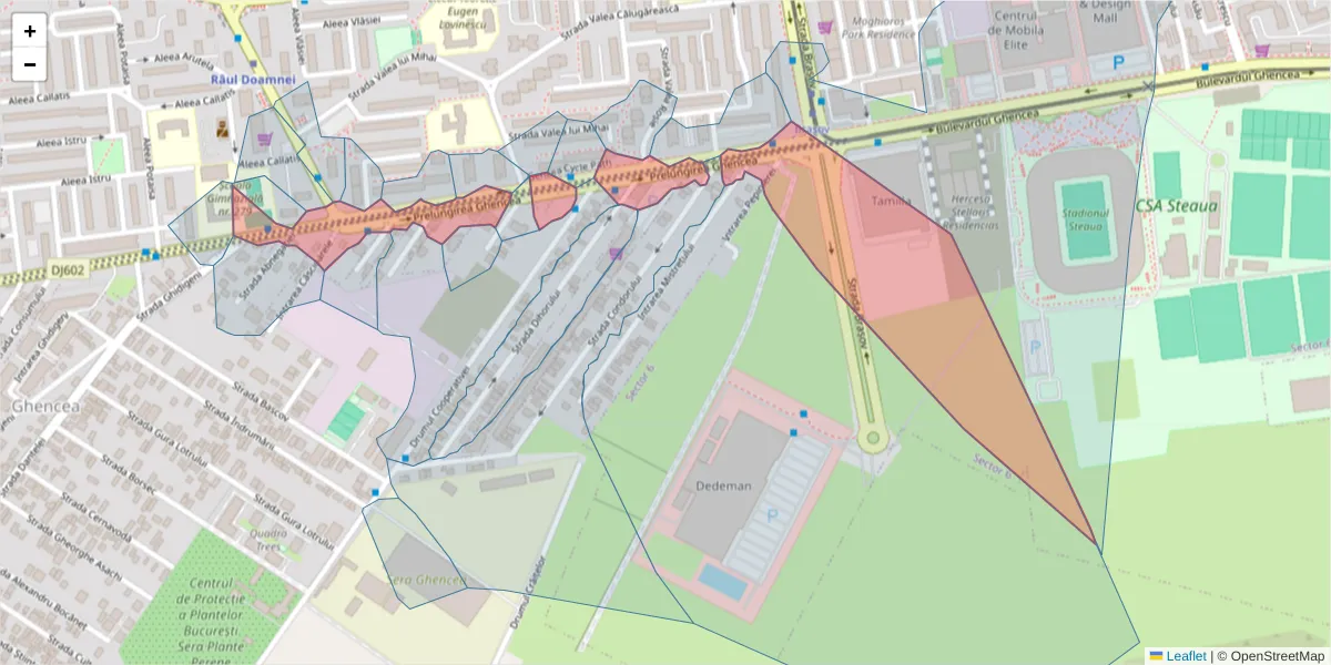 Hartă a codului poștal  și a codurilor poștale învecinate