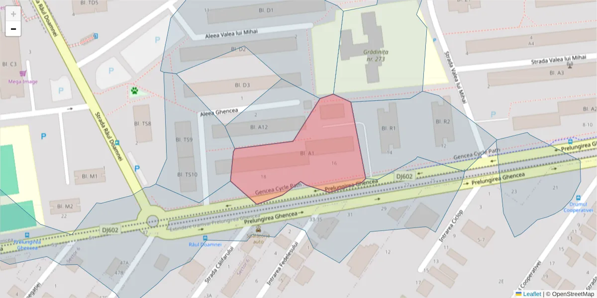 Hartă a codului poștal  și a codurilor poștale învecinate