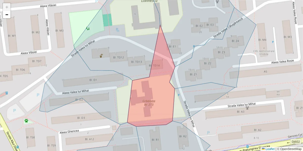 Hartă a codului poștal  și a codurilor poștale învecinate