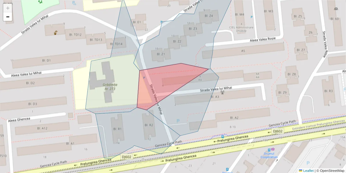 Hartă a codului poștal  și a codurilor poștale învecinate