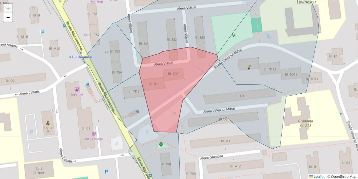 Hartă a codului poștal  și a codurilor poștale învecinate