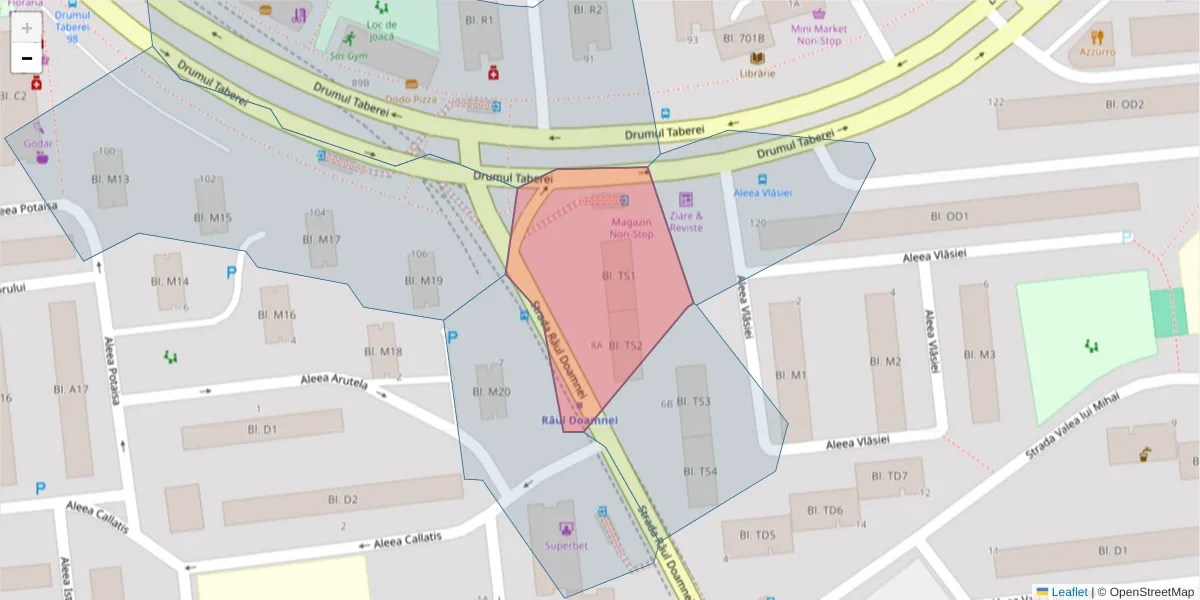 Hartă a codului poștal  și a codurilor poștale învecinate