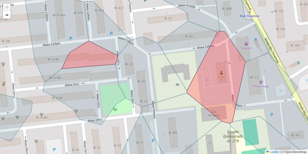 Hartă a codului poștal  și a codurilor poștale învecinate