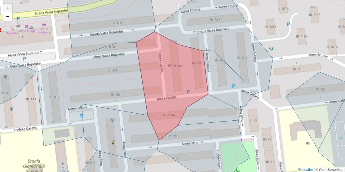 Hartă a codului poștal  și a codurilor poștale învecinate