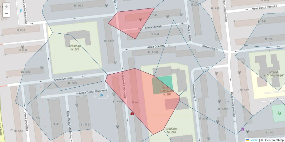 Hartă a codului poștal  și a codurilor poștale învecinate