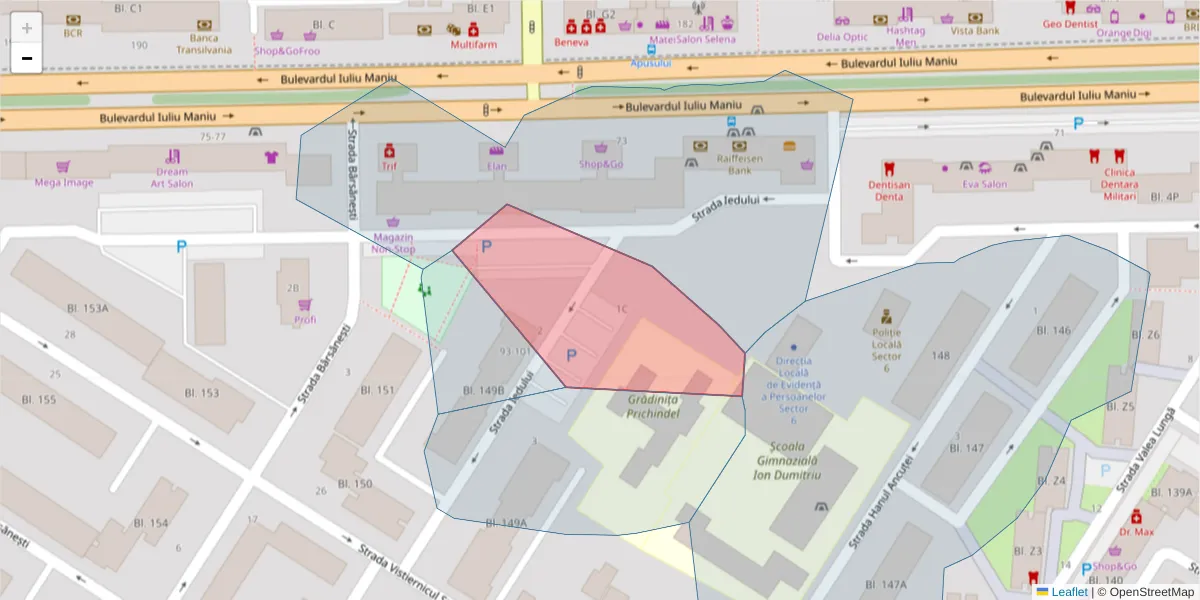 Hartă a codului poștal  și a codurilor poștale învecinate