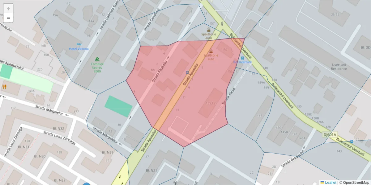 Hartă a codului poștal  și a codurilor poștale învecinate