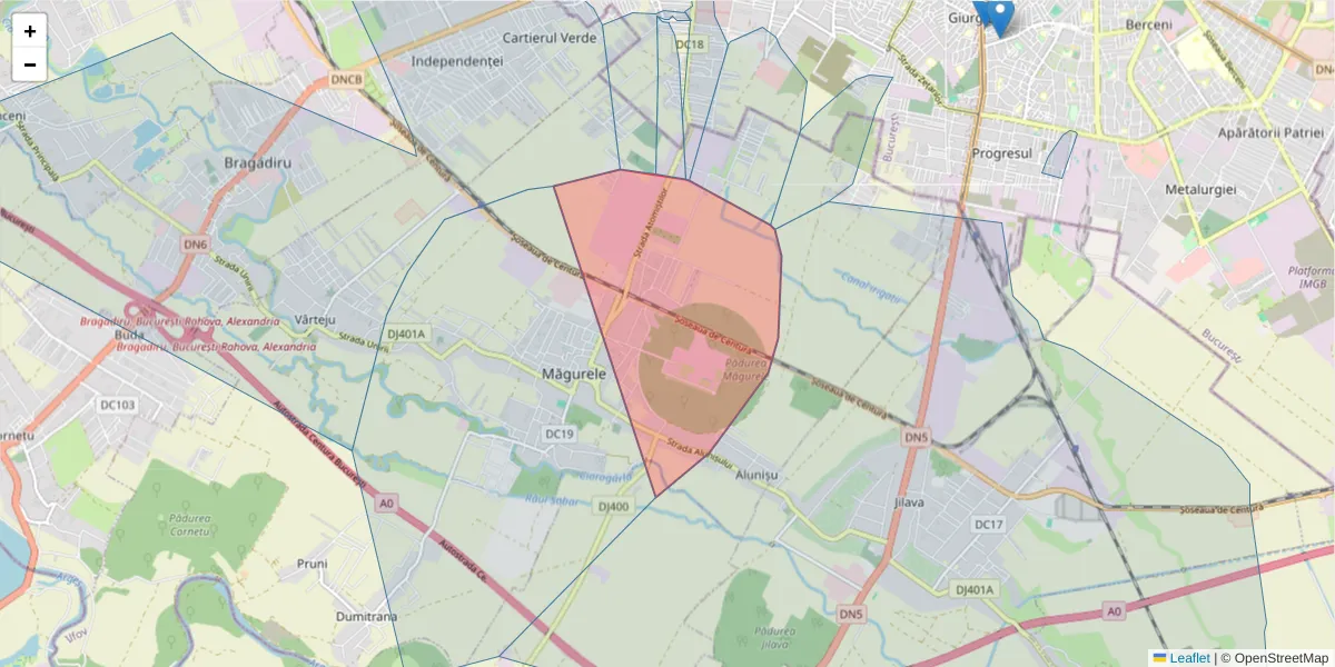 Hartă a codului poștal  și a codurilor poștale învecinate