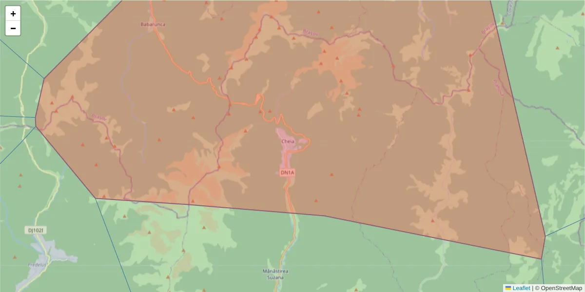 Hartă a codului poștal  și a codurilor poștale învecinate
