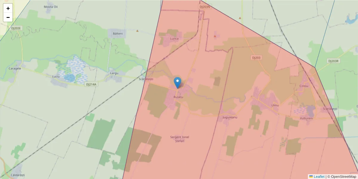 Hartă a codului poștal  și a codurilor poștale învecinate