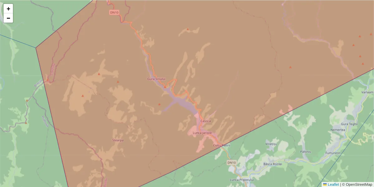 Hartă a codului poștal  și a codurilor poștale învecinate